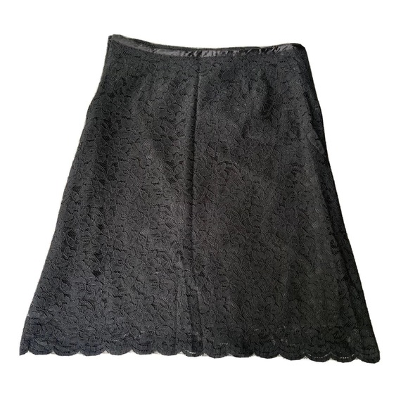 THE LIMITED Skirt Sz 12 Black Lace Lined Neutral Side Zip Knee Length Work - Picture 9 of 12
